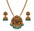Nevik - Divine Ganesha Green Beaded Necklace & Jhumka Set